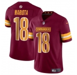 Men's Washington Commanders #18 Marcus Mariota Burgundy 2024 Vapor Limited Stitched Football Jersey