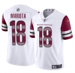 Men's Washington Commanders #18 Marcus Mariota White 2024 Vapor Limited Stitched Football Jersey