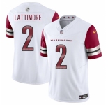 Men's Washington Commanders #2 Marshon Lattimore White 2025 F.U.S.E. Vapor Limited Football Stitched Jersey