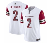 Men's Washington Commanders #2 Marshon Lattimore White 2025 F.U.S.E. Vapor Limited Football Stitched Jersey