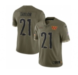 Men's Washington Commanders #21 Sean Taylor 2022 Olive Salute To Service Limited Stitched Jersey