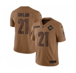 Men's Washington Commanders #21 Sean Taylor 2023 Brown Salute To Service Limited Football Stitched Jersey