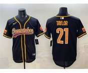 Men's Washington Commanders #21 Sean Taylor Black Limited Stitched Baseball Jersey