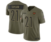 Men's Washington Commanders #21 Sean Taylor Olive 2025 Salute to Service Limited Football Stitched Jersey