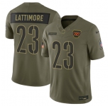 Men's Washington Commanders #23 Marshon Lattimore Olive 2025 Salute to Service Limited Football Stitched Jersey