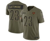 Men's Washington Commanders #23 Marshon Lattimore Olive 2025 Salute to Service Limited Football Stitched Jersey
