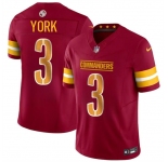 Men's Washington Commanders #3 Cade York Burgundy 2024 F.U.S.E Vapor Limited Football Stitched Jersey