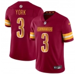 Men's Washington Commanders #3 Cade York Burgundy 2024 Vapor Limited Football Stitched Jersey