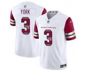 Men's Washington Commanders #3 Cade York White 2024 F.U.S.E Vapor Limited Football Stitched Jersey