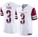 Men's Washington Commanders #3 Cade York White 2024 Vapor Limited Football Stitched Jersey