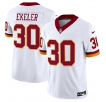Men's Washington Commanders #30 Austin Ekeler White 2025 F.U.S.E. Throwback Vapor Limited Football Stitched Jersey