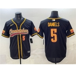 Mens Washington Commanders #5 Jayden Daniels Black Limited Stitched Baseball Jersey
