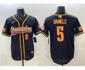 Men's Washington Commanders #5 Jayden Daniels Black Limited Stitched Baseball Jersey
