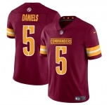 Men's Washington Commanders #5 Jayden Daniels Burgundy 2024 Draft Vapor Limited Football Stitched Jersey