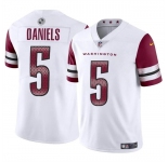Men's Washington Commanders #5 Jayden Daniels White 2024 Draft Vapor Limited Football Stitched Jersey