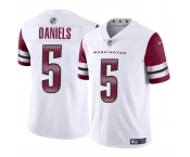 Men's Washington Commanders #5 Jayden Daniels White 2024 Draft Vapor Limited Football Stitched Jersey
