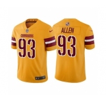 Men's Washington Commanders #93 Jonathan Allen Gold Vapor Untouchable Stitched Football Jersey