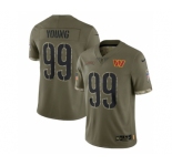 Men's Washington Commanders #99 Chase Young 2022 Olive Salute To Service Limited Stitched Jersey
