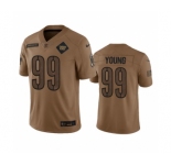 Men's Washington Commanders #99 Chase Young 2023 Brown Salute To Service Limited Football Stitched Jersey