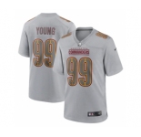 Men's Washington Commanders #99 Chase Young Gray Atmosphere Fashion Stitched Game Jersey