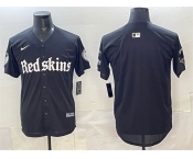 Men's Washington Commanders Blank Black 'Gothic Capitol Shadows Edition' Limited Stitched Baseball Jersey