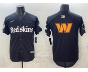Men's Washington Commanders Team Big Logo Black 'Gothic Capitol Shadows Edition' Limited Stitched Baseball Jersey