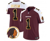 Men's Washington Redskins #1 Jahan Dotson 2023 F.U.S.E Olive Red Gold Nike Limited Jersey