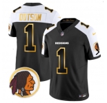 Men's Washington Redskins #1 Jahan Dotson 2023 F.U.S.E Olive White Black Gold Nike Limited Jersey