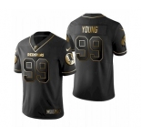 Men's  Washington Redskins Football Team #99 Chase Young Black Golden Limited Jersey