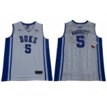 DUKE Blue Devils #5 R.J. Barrett White Blue Basketball Elite Stitched NCAA Jersey