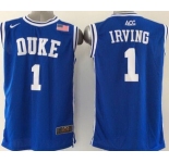 Duke Blue Devils #1 Kyrie Irving 2015 Blue Round Collar Jersey
