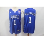 Duke Blue Devils #1 Zion Williamson Blue College Basketball Jersey