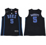 Duke Blue Devils #5 R.J. Barrett Black Basketball Stitched NCAA Jersey