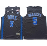 Duke Blue Devils #5 RJ Barrett Black Nike College Basketball Jersey