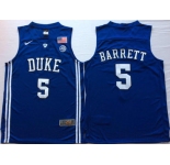 Duke Blue Devils #5 RJ Barrett Blue Elite Nike College Basketball Jersey
