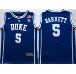 Duke Blue Devils #5 RJ Barrett Blue Nike College Basketball Jersey