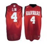 Harvard University #4 Jeremy Lin Red Swingman Jerseys