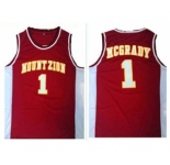 High School #1 Tracy Mcgrady Red Mount Zion Christian Academy High School Stitched Basketball Jersey