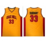 High School #33 Kevin Durant Gold Oak Hill Academy High School Stitched Basketball Jersey