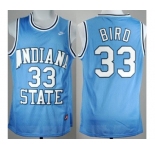 Indiana State Sycamores #33 Larry Bird Blue College Basketball Hardwood Legends Jersey