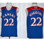 Kansas Jayhawks #22 Andrew Wiggins Blue Jersey