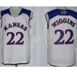 Kansas Jayhawks #22 Andrew Wiggins White Jersey