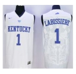 Kentucky Wildcats #1 Skal Labissiere White Basketball Stitched NCAA Jersey