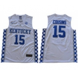 Kentucky Wildcats #15 DeMarcus Cousins White Basketball Elite Stitched NCAA Jerse