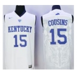 Kentucky Wildcats #15 DeMarcus Cousins White Basketball Stitched NCAA Jersey