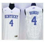 Kentucky Wildcats #4 Rajon Rondo White Basketball Stitched NCAA Jersey