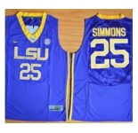 LSU Tigers #25 Ben Simmons Purple Basketball Stitched NCAA Jersey