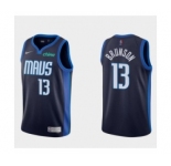 Men's Dallas Mavericks #13 Jalen Brunson Navy Stitched Basketball Jersey