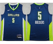 Men's Dallas Wings #5 Paige Bueckers Navy Stitched Basketball Jersey