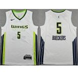 Men's Dallas Wings #5 Paige Bueckers White Stitched Basketball Jersey